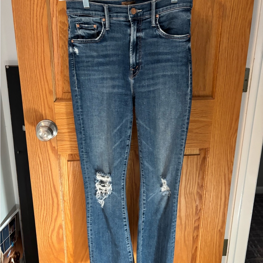 MOTHER Jeans: The Insider Crop Step Chew in Dancing on Coals